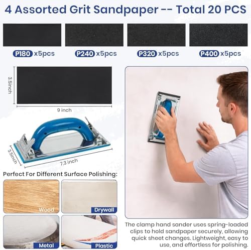 54 PCS Paint Roller Kit with Extension Pole, All-in-One Painting Supplies & Repair Set for Home DIY - Includes 4” & 9” Rollers, Brushes, Hand Sander, Drop Cloth for Walls, Ceilings, Wood Furniture