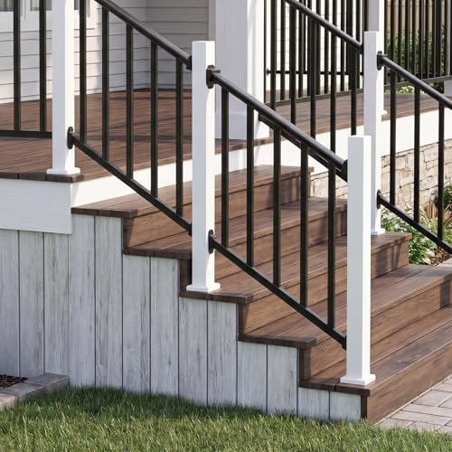 3Ft W x 36in H Stair Deck Railing Kit, Textured Black AAMA2604 Powder Coat, IBC Certified Guard Rail for Deck Porch Balcony Patio Outdoor