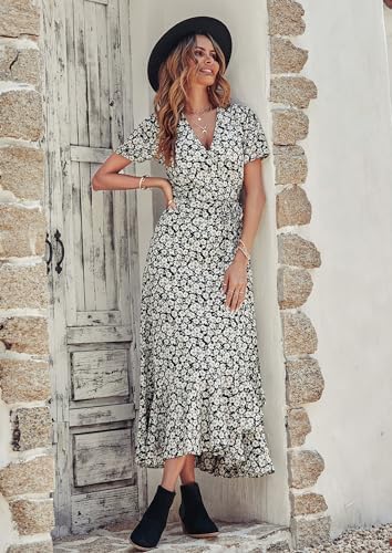 PRETTYGARDEN Women's Boho Floral Summer Maxi Dresses
