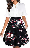 Women Summer Floral Ruffle Sleeve Wear to Work Church Wedding Guest Party Dresses