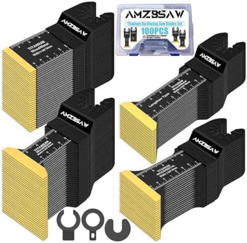 AMZBSAW 100PCS Titanium Metal Cutting Blades for Wood, Nails & Plastic