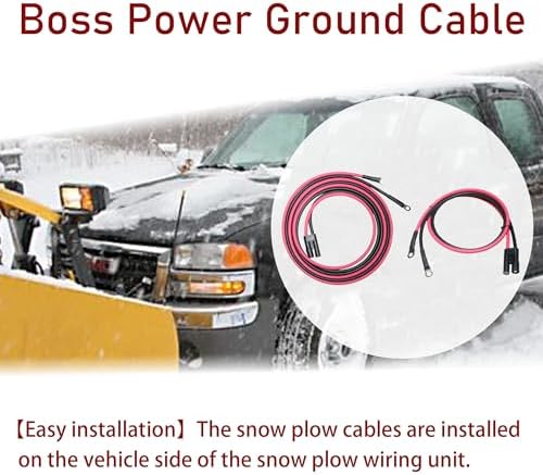 Fit for Snow Plow Power Ground Wire Kit for Boss Snow Plow Side - HYD01690 and HYD01684, Compatible with Boss Snow Plow Parts, 6AWG Efficient and Durable Truck Plow Side Repair Kit