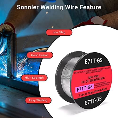 0.030 Flux core Welding Wire, 3 Spools E71T-GS Low Splatter gasless Carbon Steel Mig Welding Wire Compatible
