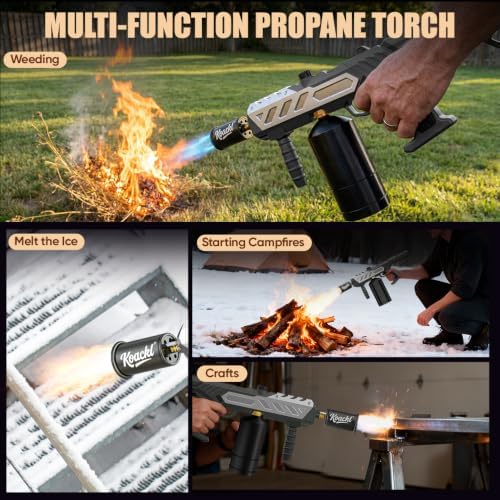 Koackl 25.8" CSA Propane Torch Gun 2372°F Adjustable Flame BBQ Gray