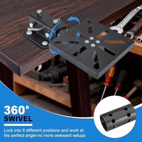Rotating Bench Mount for Vises,Heavy-Duty Steel Vise Mount for Bench Vise and Grinder, Universal 7.9" x 7.9" Mounting Plate