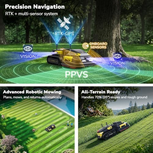 YARBO Y40 Core Robot Lawn Mower Pro and Snow Blower Gen 2 for Large Yards
