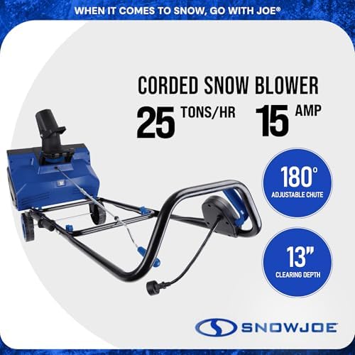 Snow Joe Corded Electric Snow Blower, 22 Clearing Path, Dual LEDs, SJ627E
