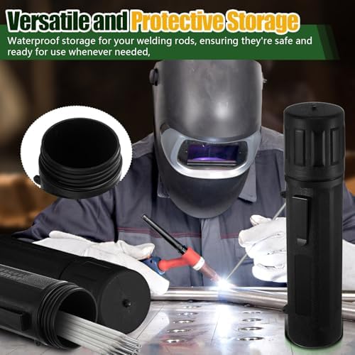 Zonon 4 Pcs Welding Rod Storage Tube 14 Inch Tig Rod Holder, Black