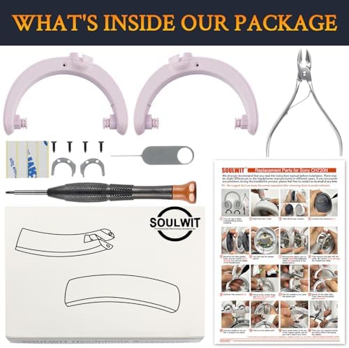 SOULWIT Headband Hinge Swivel Rotation Joint Pivot Replacement Parts for Sony WH-CH720N(WHCH720N) Noise Canceling Wireless Headphone, Plastic Hanger Bracket Attachment Accessories - Pink