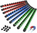 Magnetic Socket Organizer Set | 1/4" 3/8" 1/2" Socket Rail with 120 Clips | 9PCS Aluminum Alloy Socket Holder | Ratchet Organizer & Socket Organizer for Tool Box Drawer|Garage and Tool Cart