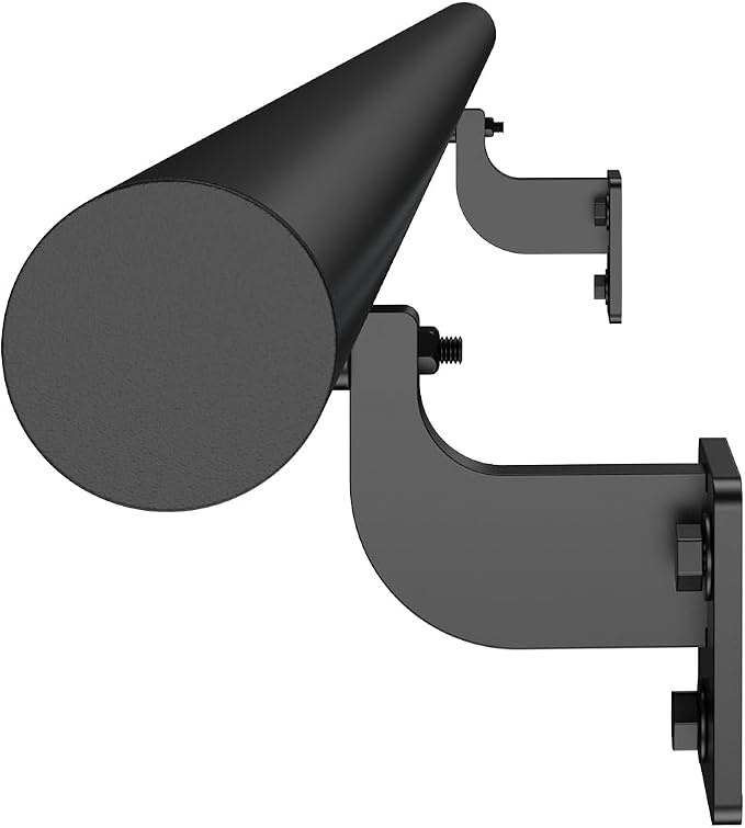 VEVOR Wall Mounted Stair Handrail, 4ft Pipe Staircase Handrail, Black Galvanized Aluminum, 1.26 inch Pipe Diameter, Indoor&Outdoor Staircase Railing,Industrial Hand Rail for Steps,Security Baluster