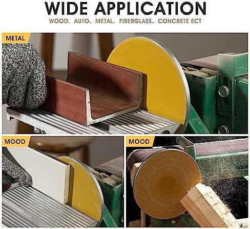 CowboyBOB 100 PCS 6 Inch Gold PSA Sanding Discs 400 Grit Self Adhesive Sticky-Back Sandpaper for DA Sander Finishing Abrasive Sand Paper Woodworking Wood Metal Sanding Disc Roll