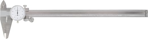 CME Dial Calipers, 0 to 12" Measurement Range, 0.001" Measurement Increment, ±0.002" Accuracy, White Dial Face Color