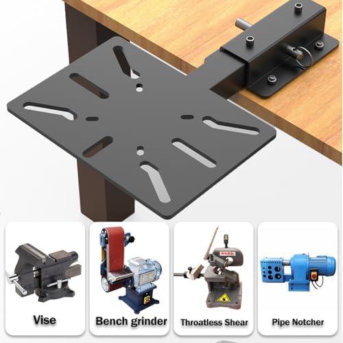Mount Vise and Grinder, Suitable for use on Notching Machines, Grinders, Vises, Shears and Shrinkers, Wall and Table Top and Car Rear Fixed Mounting, Black