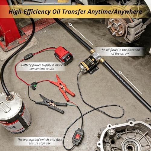 5.8L/Min Oil Transfer Pump Compatible with Milwaukee M18 Battery