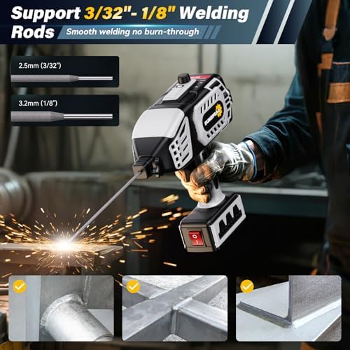 Portable Welding Machine 110V Handheld ARC Welder Gun with 20PCS Rods