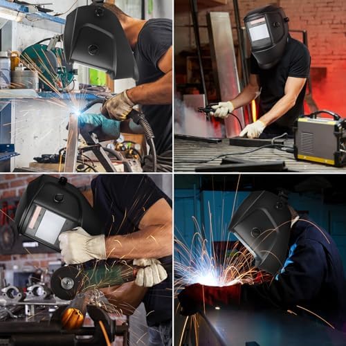 Welding Helmet True Color Auto Darkening Hood for TIG MIG ARC Welder Mask with Adjustable Shade Range 4/5-9/9-13…