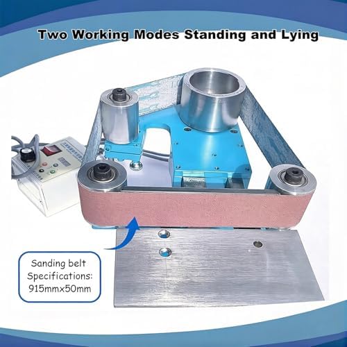 Heavy-Duty Vertical Horizontal Belt Polisher,750W/1100W Electric Grinding Machine with 915x50mm Belt, Robust Steel Body Design, Perfect for Woodworking Metal Refinishing(1100w)