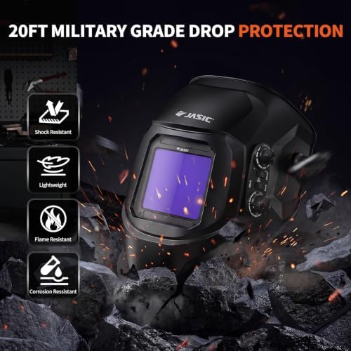 JASIC Auto Darkening Welding Helmet, Large Viewing Screen Welding Hood