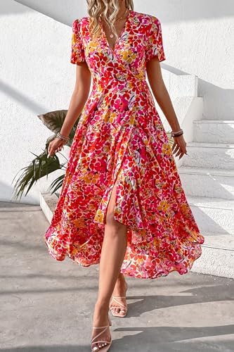 PRETTYGARDEN Women's Boho Floral Summer Maxi Dresses