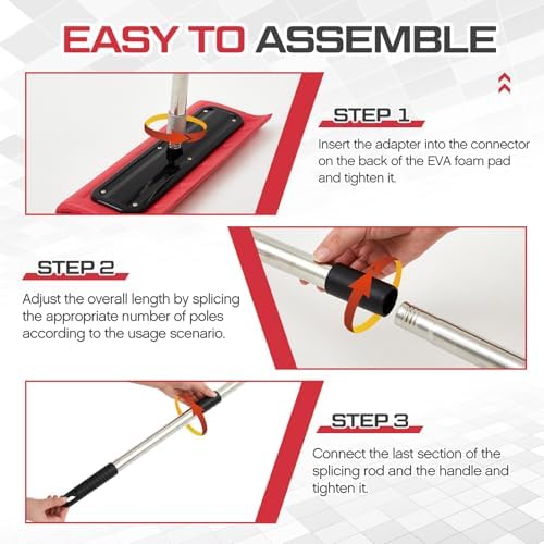 Chumia Snow Roof Rake 20ft Reach 15.75"x6.5" EVA Foam Adjustable Pole