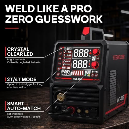 YESWELDER 6-in-1 Welder & Plasma Cutter Combo, 110V/220V MCT-418