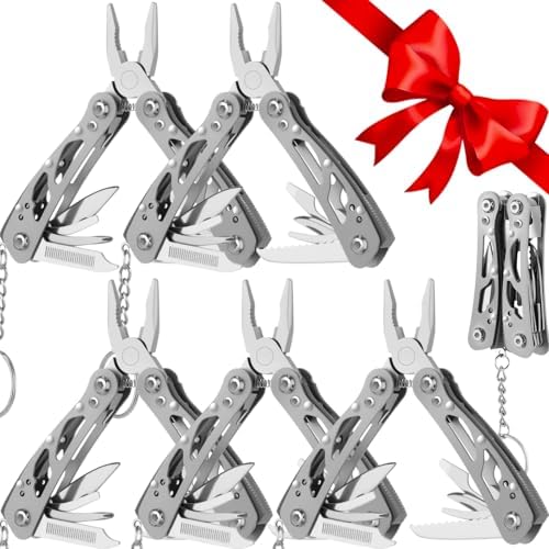 Lasnten 6 Pcs Multitool Pliers, Stainless Steel Foldable Mini Tool,Grey