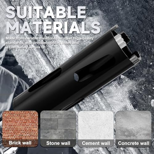 Diamond Core Drill Bit 1"(25mm) with Pilot Bit & Adapters (SDS Plus & Hex) – Upgraded Welded Segments, 8.6" Depth – for Concrete, Solid Brick, Hollow Brick, Masonry & More