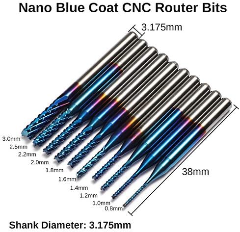 Genmitsu 40pcs End Mills CNC Router Bits, 1/8" Shank