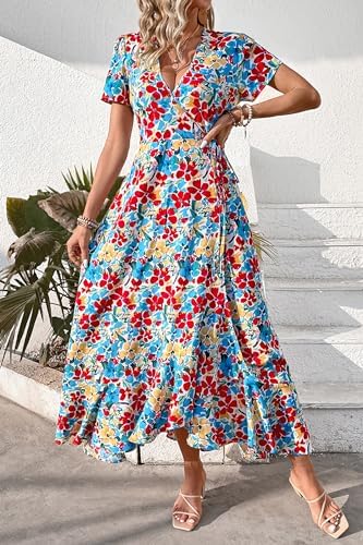 PRETTYGARDEN Women's Boho Floral Summer Maxi Dresses