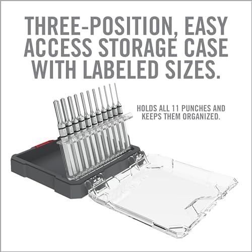 Real Avid 11-Piece Pin Punch Set - Portable All-in-One Punch Set with Storage Case - Choose Between Roll Pin, Standard or Brass and Steel Set