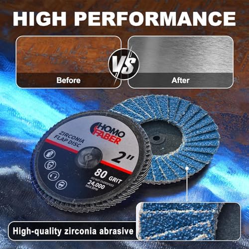 HOMO FABER 50Pcs Die Grinder Sanding Discs, 2 Inch Flap Discs Roll Lock