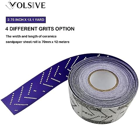 VOLSIVE Abrasive Sheet Roll Multi-Hole Sanding Roll Automotive Sandpaper Roll Clean Sand Sheet Roll for Woodworking, Auto Body Repair, 70 mm x 12 m - 240 Grit