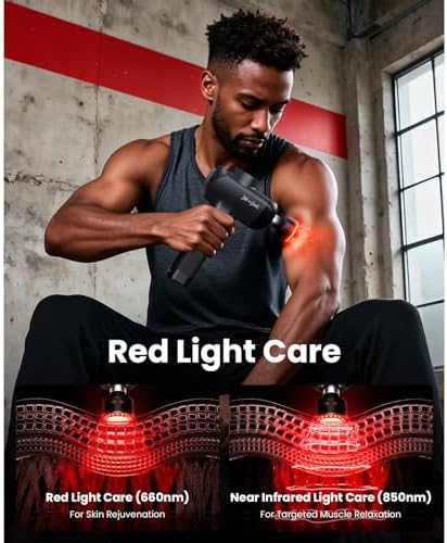 BOB AND BRAD X6 Ultra Massage Gun with Heat & Infrared Light, FSA Eligible