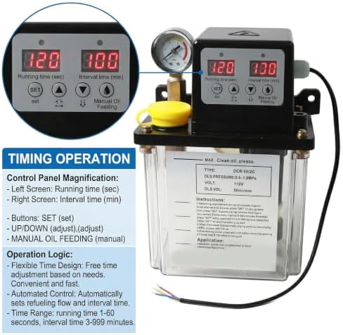 110V 2L Automatic Lubricating Oil Pump CNC Electromagnetic Oiler