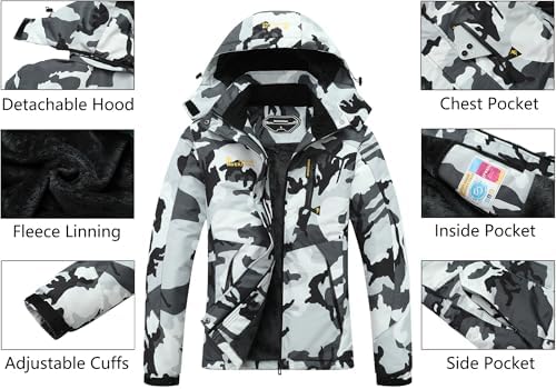 MOERDENG Women's Ski Jacket Warm Winter Coat Snowboarding Jacket