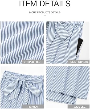 BTFBM Striped Palazzo Pants for Women Fall 2026 Wide Leg Dress Work Pants
