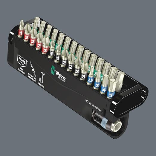 WERA 05071109001 Bit-Check 30 Stainless 1, 30 Pieces