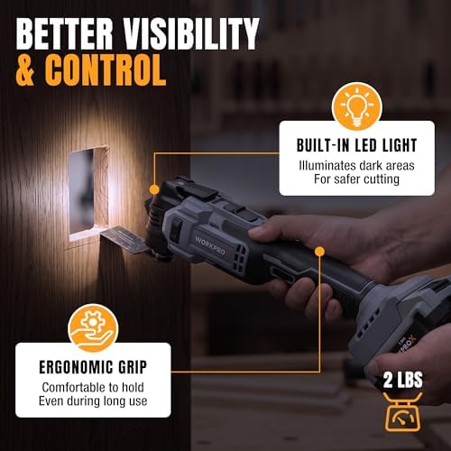 WORKPROX 20V Brushless Cordless Oscillating Multi-Tool Kit