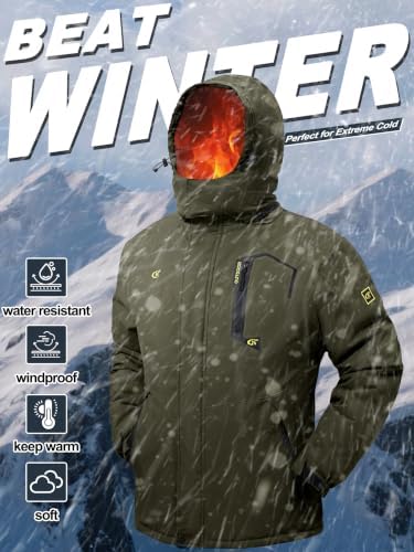 QPNGRP Mens Waterproof Ski Snowboard Jacket Winter Windproof Snow Coat