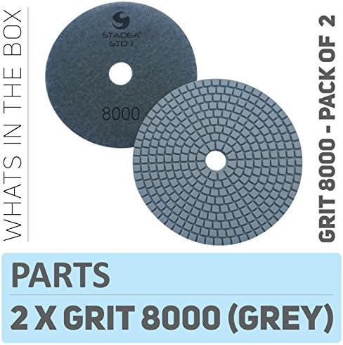 PPW129D Diamond Polishing Pads 4" For Concrete Terrazzo Marble Granite Edge Countertop Floor Wet Polishing, Grit 8000 - Pack of 2