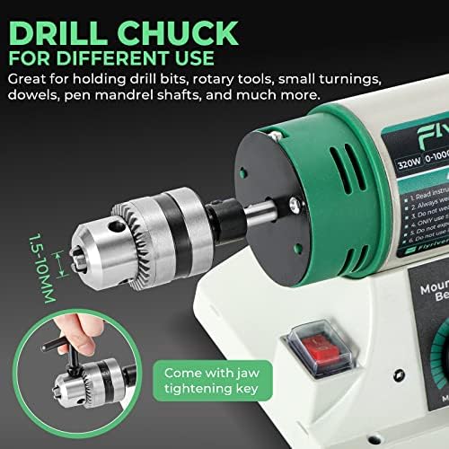 Bench Buffer Polisher with Accessories Adjustable Variable Speed