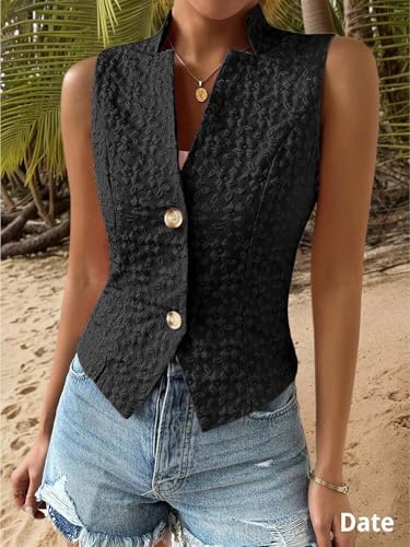 Mina Self Women's Sleeveless Sweater Vest,Knit Stretchy Dressy Casual Top