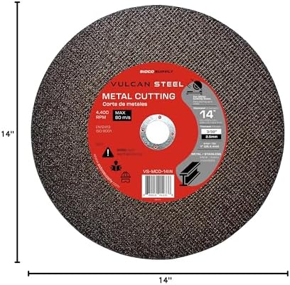 14 Inch Cut Off Wheel 10 Pack - Precision Smooth Cutting - Abrasive Chop Saw Blades - Aluminum Oxide - Metal Cutting Wheel - Chop Saw Wheel - Cut Off Disc - Chop Saw - 14" x 3/32" x 1”