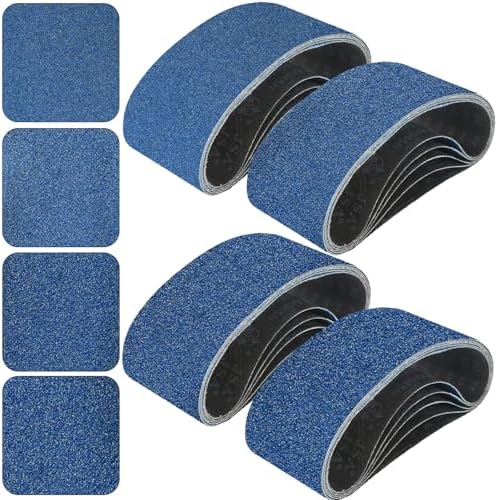 3x18 Inch Sanding Belts 20 Pcs (4 Grit, 5 Each of 40, 60, 80, 120 Grits) Heavy Duty Belt Sander Zirconia Belt Sander Paper for Wood, Metal, Stainless Steel, Automotive, and Furniture