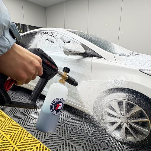 Tool Daily Short Pressure Washer Gun with Foam Cannon, Car Wash Brush