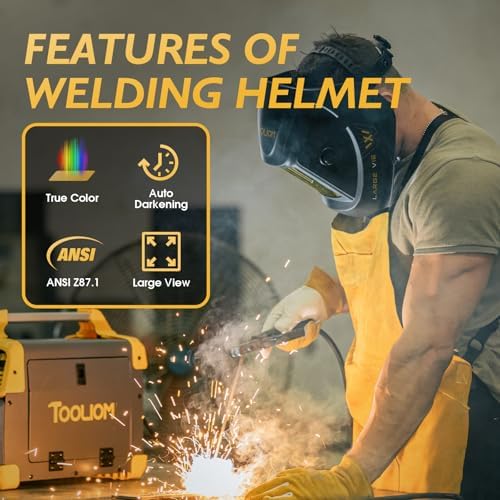 TOOLIOM True Color Auto Darkening Welding Helmet with Large View