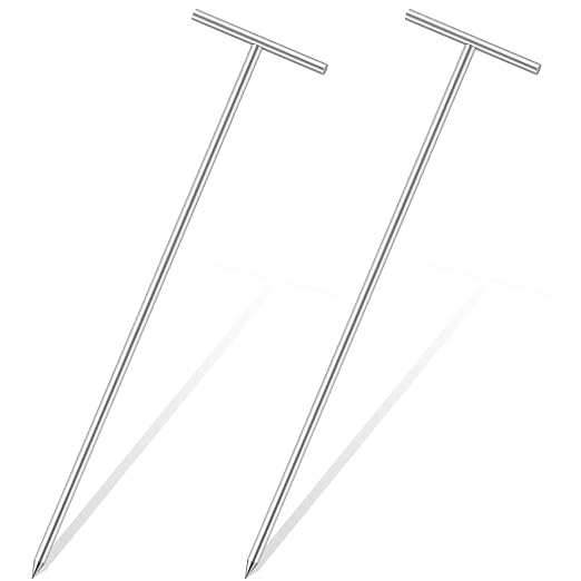 Zonon 2 Pack T-Handle Ground Rod Galvanized 3' L x 1/2" Diameter Ground Rod for Electric Fence Industrial Power Chemical Industry(36 Inch)