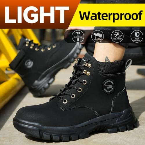 Steel Toe Boots for Women Men Waterproof Lightweight Safety Shoes