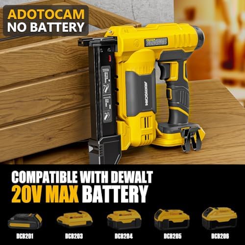 Cordless Brad Nailer Compatible with DeWalt 20V Battery (No Battery)
